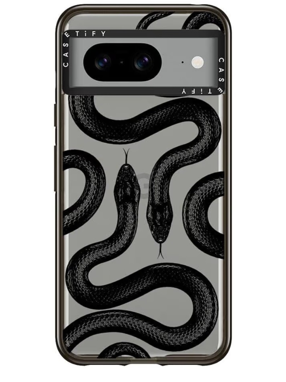 CASETiFY Impact Case For Google Pixel 8 In Clear Black Kingsnake